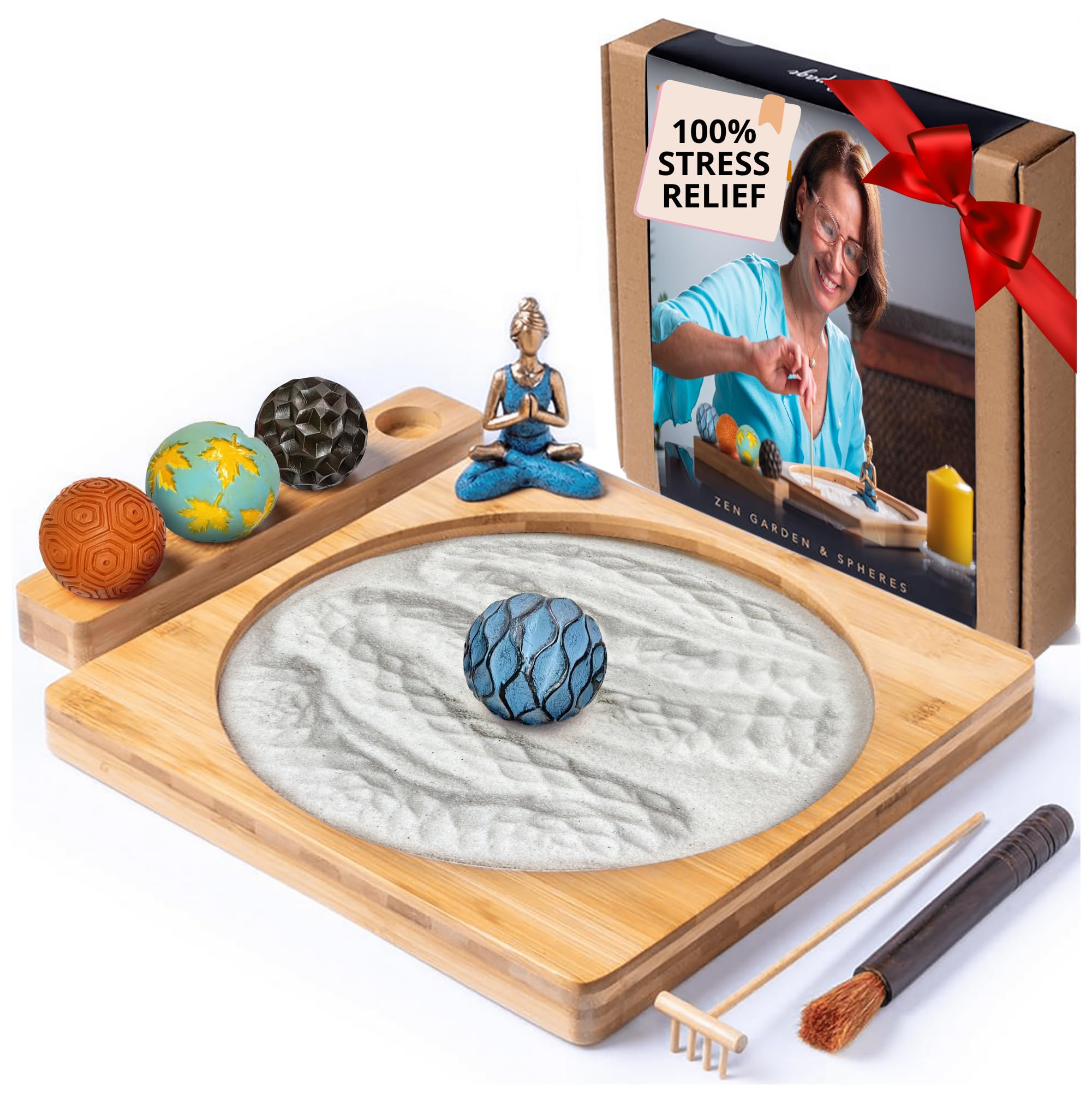 Amazon.com: Zen Garden for Desk, Japanese Bamboo Sand Tray Therapy